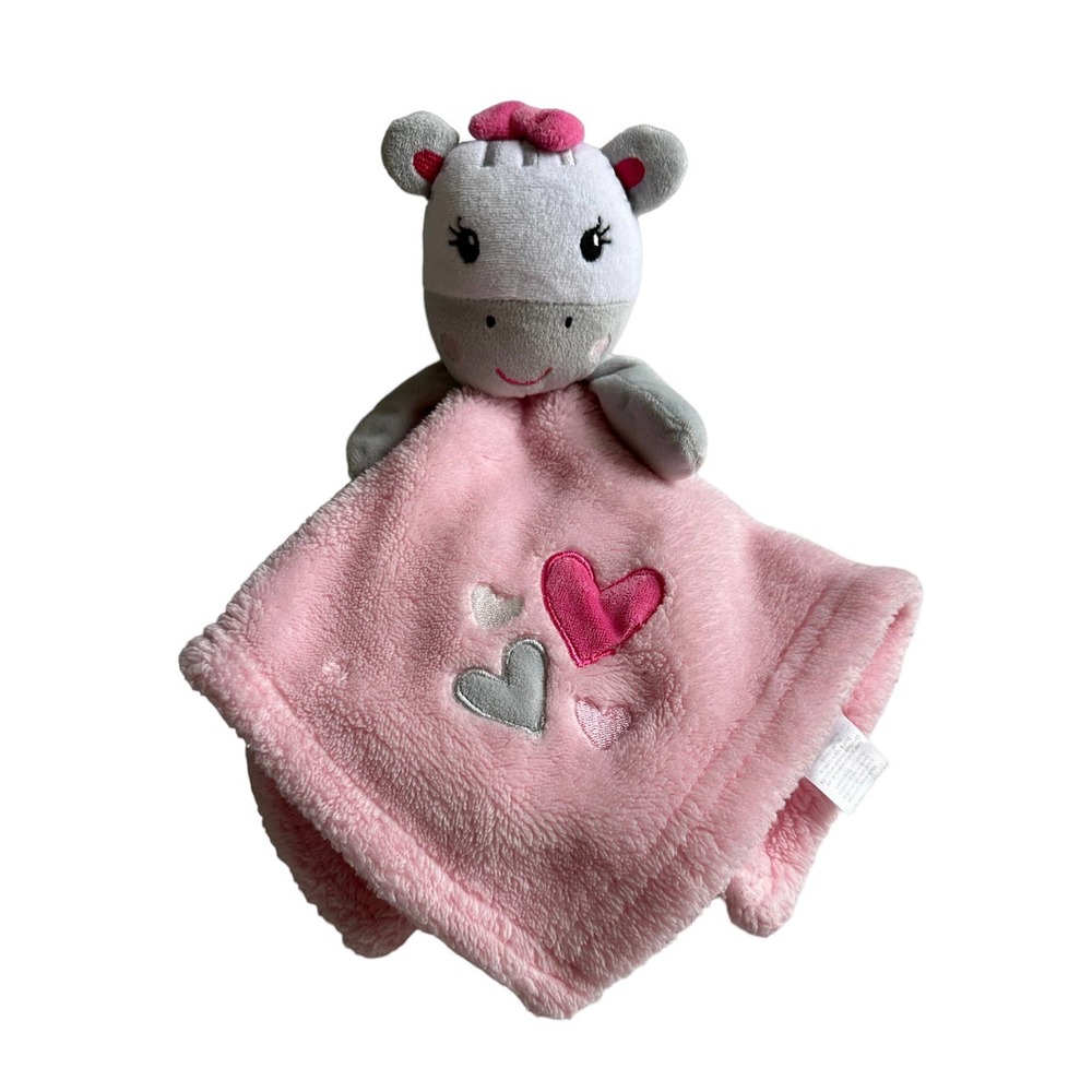 Baby Gear Zebra Hearts Pink Animal Baby Security Lovey Blanket Plush Soother